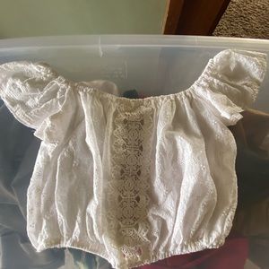 Romwe off the shoulder crop top